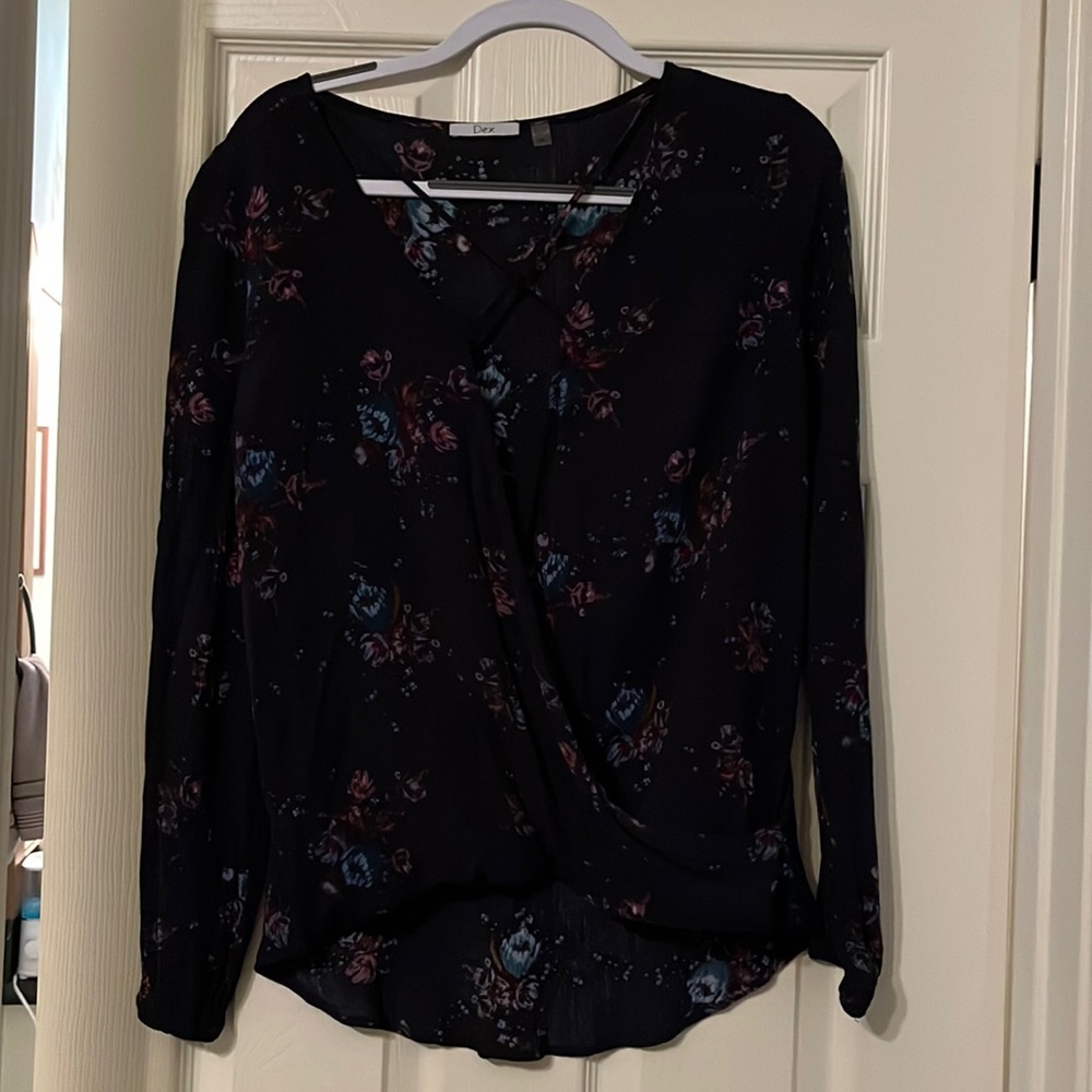 Dex long sleeve crossover blouse